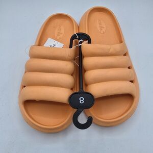New With Tags Women's US 8 Just Be Neon Orange Lightweight SlipOn Slides Sandals